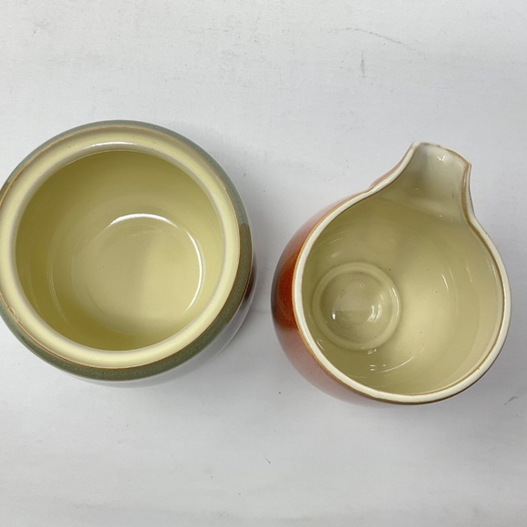 Denby Fire (retired) Stoneware Cream & Lidded Sugar Set - Picture 5 of 8
